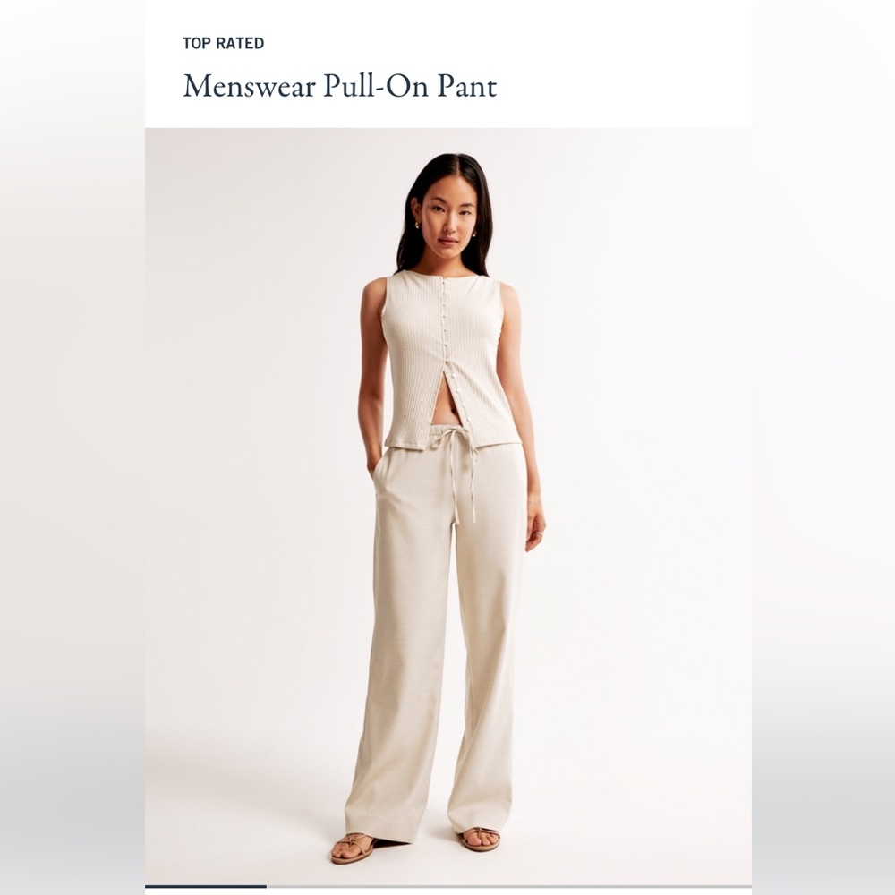 Abercrombie & Fitch Cream Wide Leg Pants